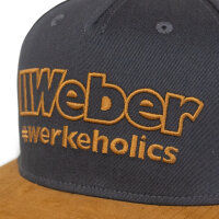 Weber #Werkeholics Snapback Cap dunkelgrau / camel