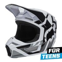 FOX V1 LUX Helm Teens schwarz/weiß