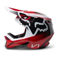 FOX V1 Leed Helm schwarz/weiß/rot