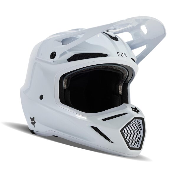 FOX V3 RS Helm weiß Solid Carbon XL