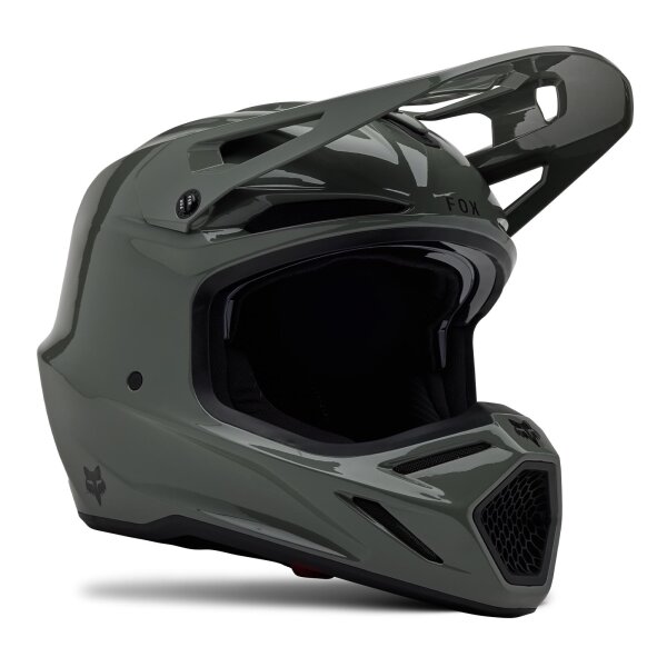 FOX V3 RS Solid Carbon Helm grau